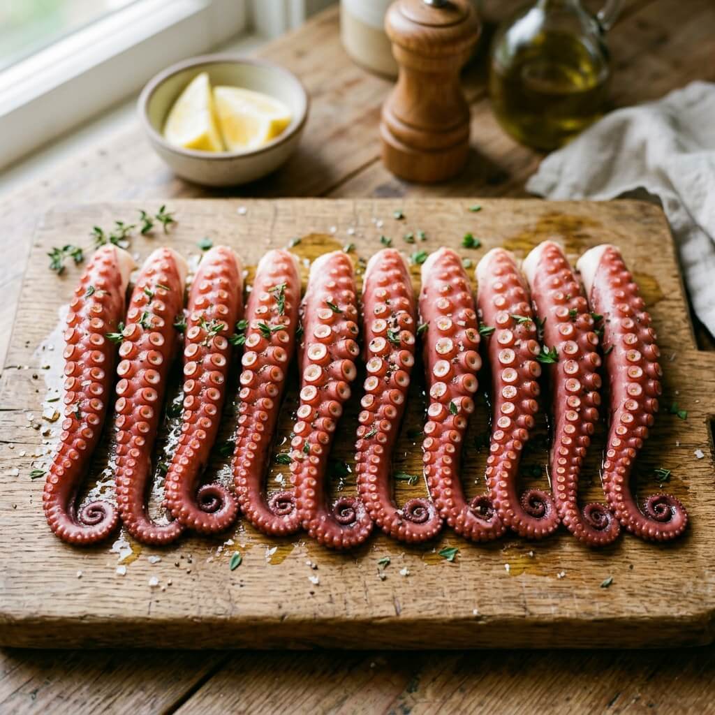 Tentacule de caracatiță prefierte 100-150g bucata - caserola 1kg